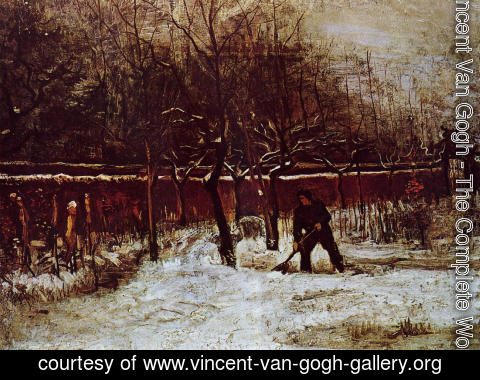 Vincent Van Gogh - The Parsonage Garden at Nuenen in the Snow 2