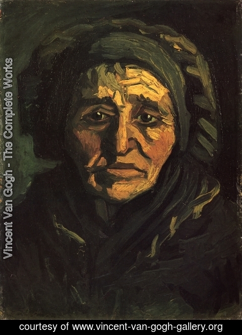 Vincent Van Gogh - Head of a Peasant Woman with a Greenish Lace Cap