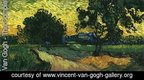 Vincent Van Gogh - Field with Trees, the Chateau of Auvers