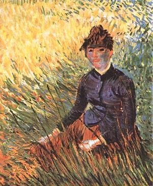 Femme assise dans l'herbe 1887