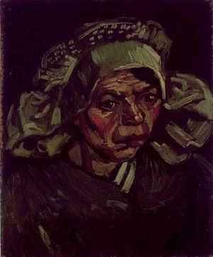 Vincent Van Gogh - Head Of A Peasant Woman With A White Cap 1885