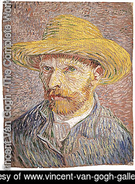 Self portrait with a Straw Hat (verso The Potato Peeler) probably 1887