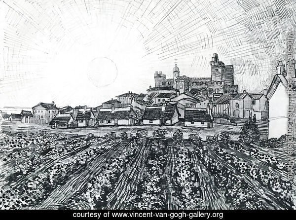 View Of Saintes Maries With Church And Ramparts 1888