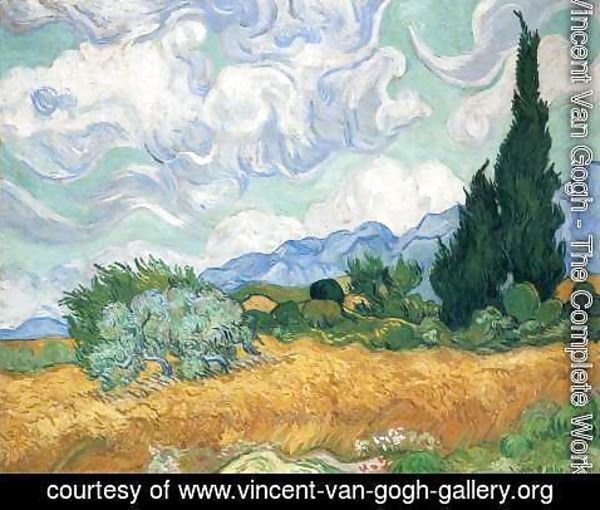 Vincent Van Gogh - Wheat Field with Cypresses 1889