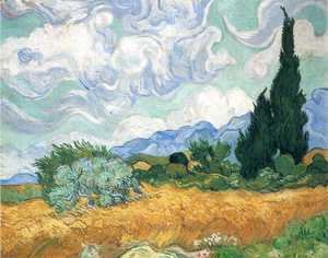 Wheat Field with Cypresses 1889