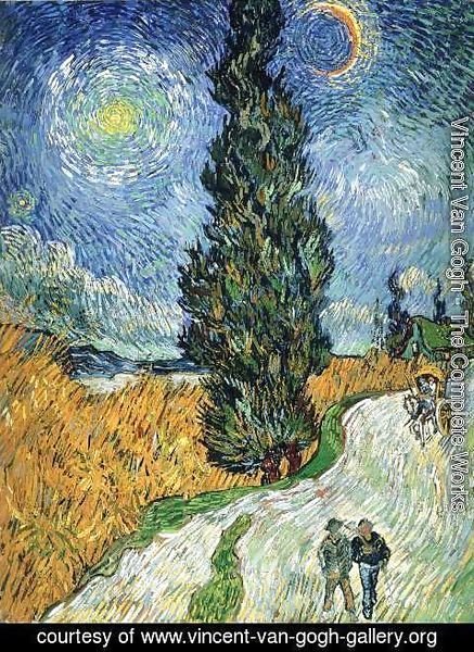 Vincent Van Gogh - Country road with cypresses