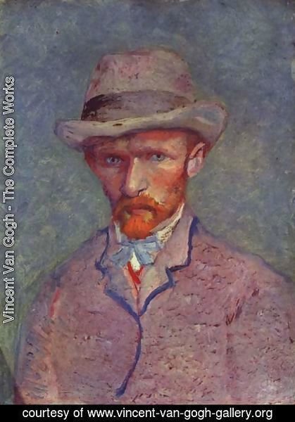 Vincent Van Gogh - Self-portrait with gray hat