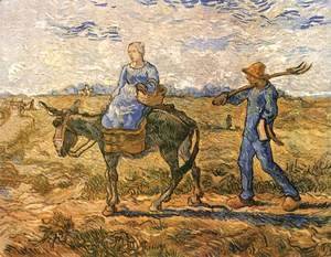 Vincent Van Gogh - Morning Peasant Couple Going to Work (after Millet)