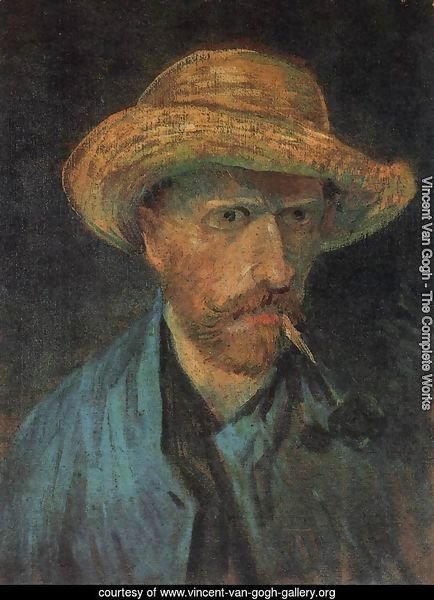 Self-Portrait with Straw Hat and Pipe 3