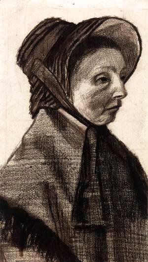 Vincent Van Gogh - Bust of a Woman with Hat Facing Right