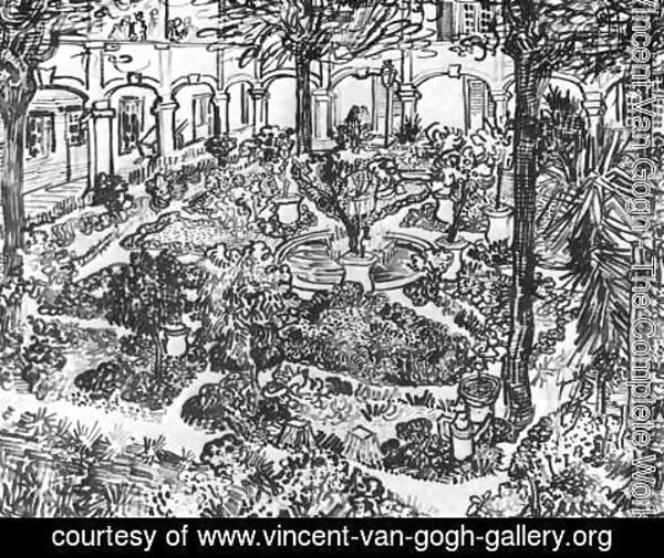 Vincent Van Gogh - The Courtyard of the Hospital at Arles 2