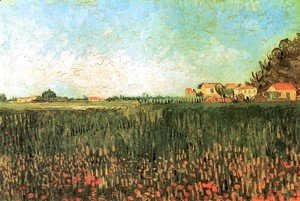 Vincent Van Gogh - Farmhouses in a Wheat Field Near Arles 2