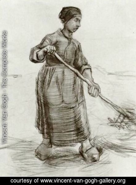 Vincent Van Gogh - Peasant Woman, Pitching Wheat or Hay