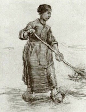 Peasant Woman, Pitching Wheat or Hay