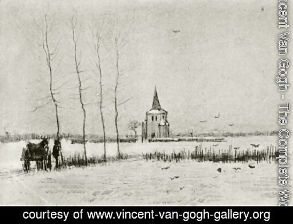 Vincent Van Gogh - Snowy Landscape with the Old Tower