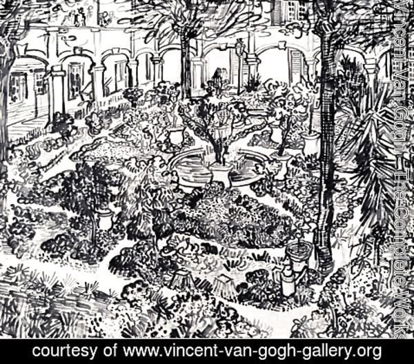 Vincent Van Gogh - The Courtyard of the Hospital at Arles 3
