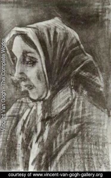 Vincent Van Gogh - Woman with Shawl over her Hair, Head