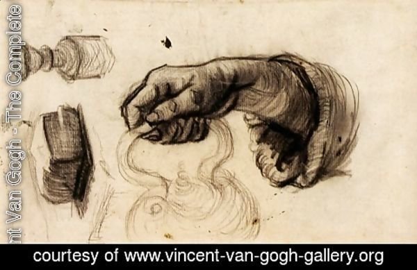 Vincent Van Gogh - Hand with a Pot, the Knob of a Chair and a Hunk of Bread