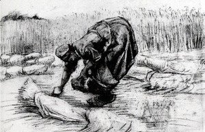 Vincent Van Gogh - Peasant Woman, Stooping between Sheaves of Grain