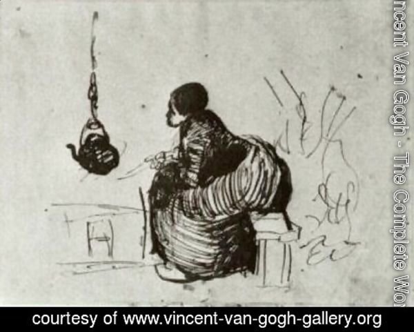 Vincent Van Gogh - Peasant Woman, Sitting by the Fire