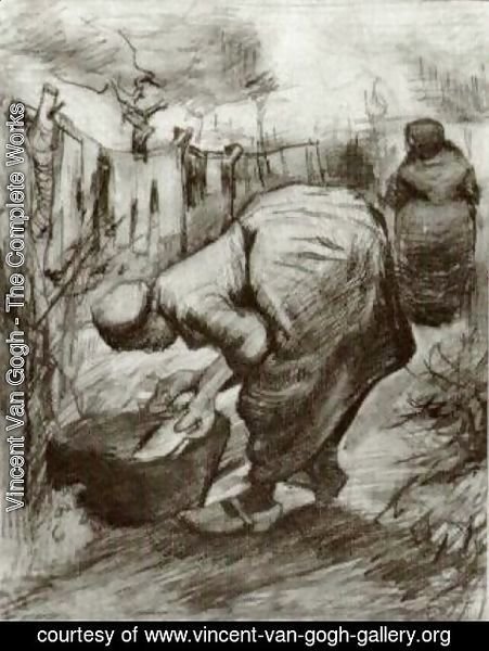 Vincent Van Gogh - Peasant Woman at the Washtub and Peasant Woman Hanging Up the Laundry