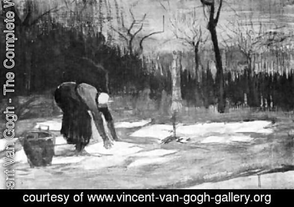 Vincent Van Gogh - Woman Spreading Out Laundry on a Field