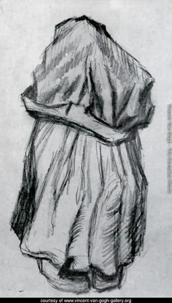 Peasant Woman with Shawl over her Head, Seen from the Back