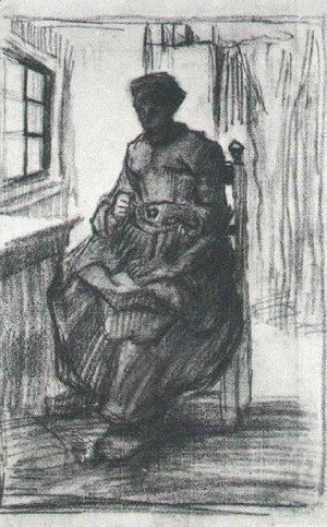 Vincent Van Gogh - Interior with Peasant Woman Sewing