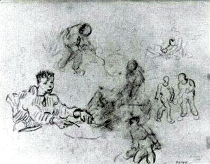 Sheet with Sketches of Peasants