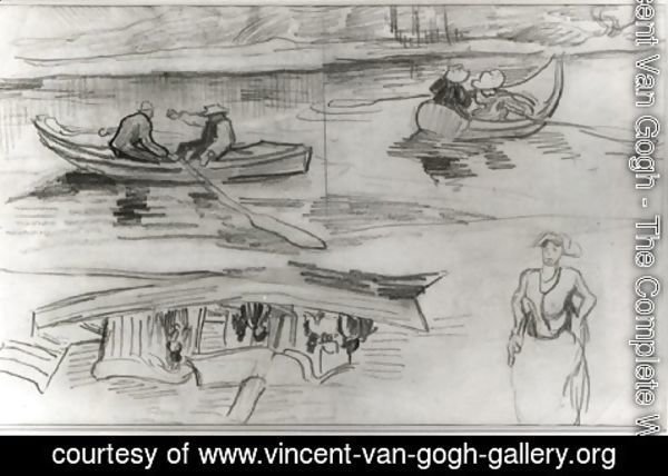 Vincent Van Gogh - A Steamer with Several People