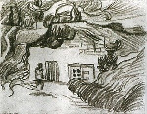 Houses among Trees with a Figure