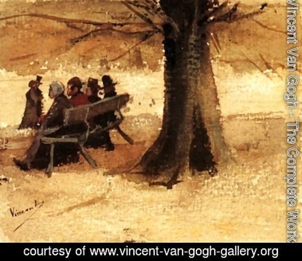 Vincent Van Gogh - Four People on a Bench