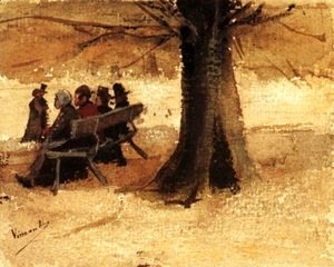 Vincent Van Gogh - Four People on a Bench