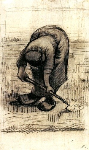 Vincent Van Gogh - Peasant Woman Lifting Potatoes 2