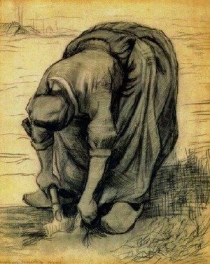 Vincent Van Gogh - Peasant Woman, Stooping with a Spade, Digging Up Carrots