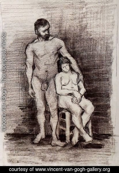Vincent Van Gogh - Standing Male and Seated Female Nudes