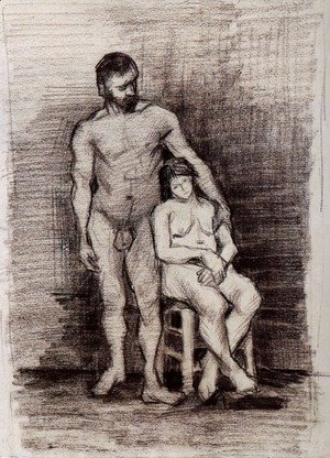 Standing Male and Seated Female Nudes