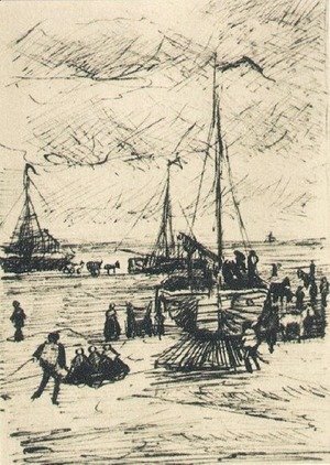 Vincent Van Gogh - Beach and Boats