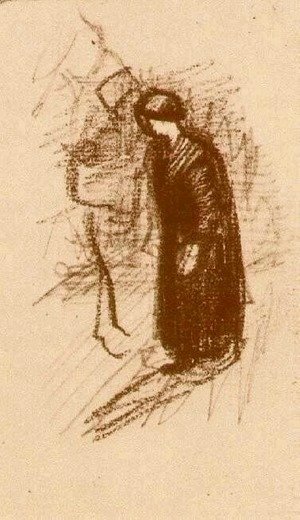 Vincent Van Gogh - Woman in Dark Dress, Walking