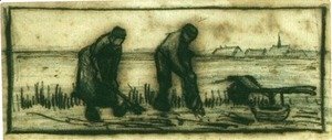 Potato Harvest with Two Figures