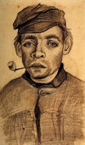 Vincent Van Gogh - Head of a Young Man with a Pipe