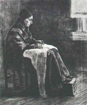 Vincent Van Gogh - Woman with Shawl, Sewing