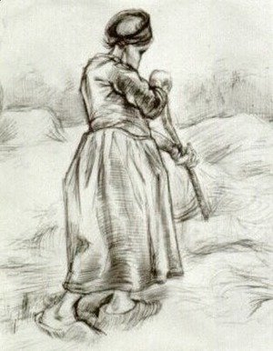 Vincent Van Gogh - Peasant Woman, Tossing Hay, Seen from the Back
