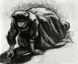 Vincent Van Gogh - Peasant Woman, Kneeling, Possibly Digging Up Carrots