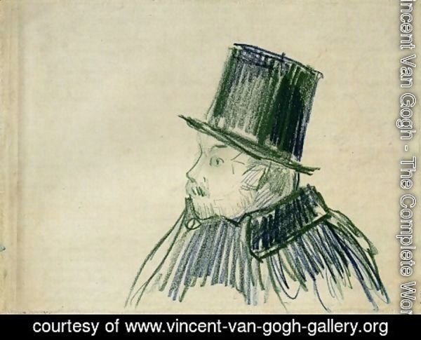 Vincent Van Gogh - Head of a Man with a Top Hat