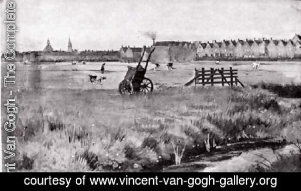 Vincent Van Gogh - Meadow, In the Background New Church
