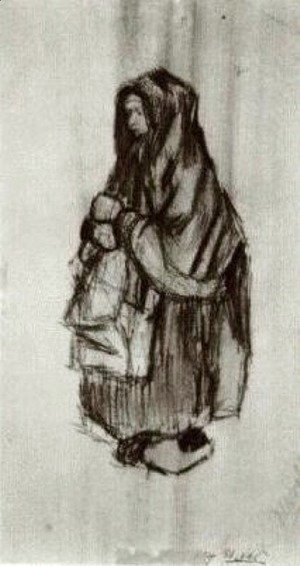 Vincent Van Gogh - Peasant Woman with Shawl over her Head, Seen from the Side 2