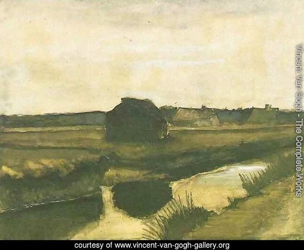 Landscape with a Stack of Peat and Farmhouses
