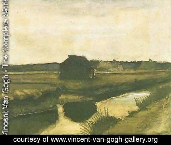Vincent Van Gogh - Landscape with a Stack of Peat and Farmhouses