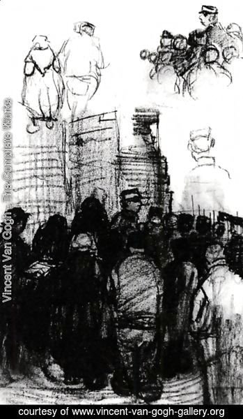 Vincent Van Gogh - Sketches for the Drawing of an Auction